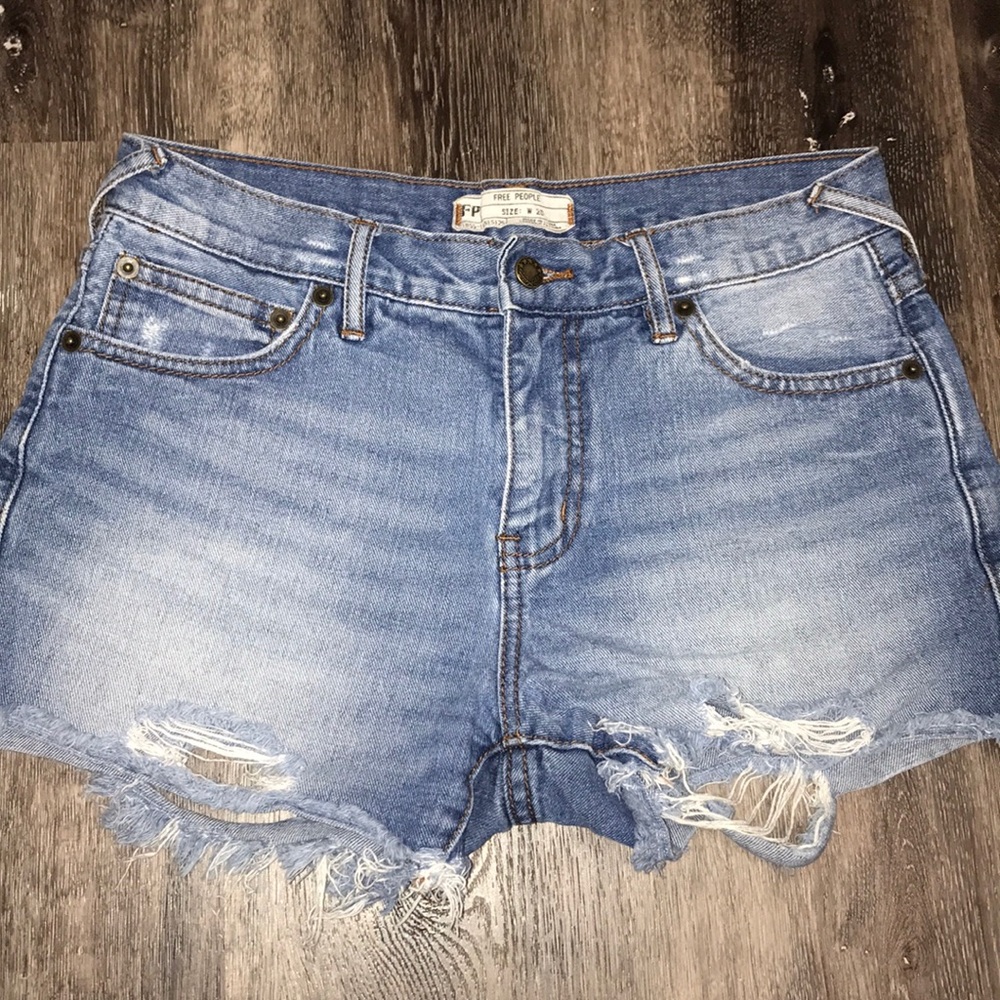 free people denim shorts